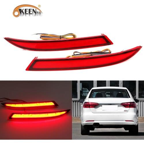 2PCS For Volkswagen Lavida 2013 LED Rear Bumper Reflector Light Turn Signal For VW Brake Driving Fog Lamp Car-Styling