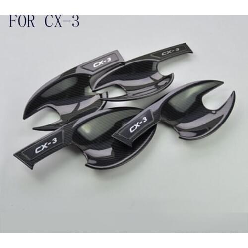 FIT FOR Mazda CX-3 CX 3 2015-2018 ABS Chrome carbon fiber outside door handle Door bowl decorative cover Trim car accessories