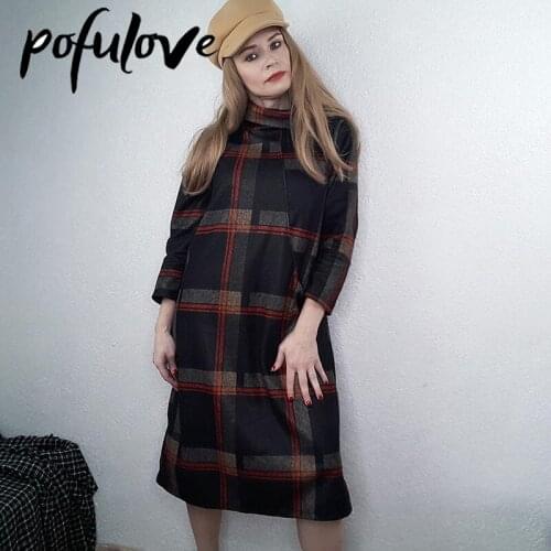 Модные платья-трапеции POFULOVE China At AliExpress