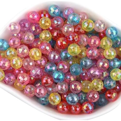 100pcs Mixed Acrylic AB Crystal Beads Round Letter Digital Spacer Beads for Kids Bracelets Necklaces DIY Jewelry Making Findings