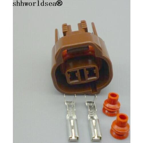 Shhworldsea 2 Pin 2.0mm brown female fuel Injector Connector 6189-0033