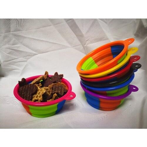 Silicone Travel Foldable Pets Bowl Food Water Feeding Foldable Feeding Dish for Dogs Puppy Cats Outfit Portable Travel bowl