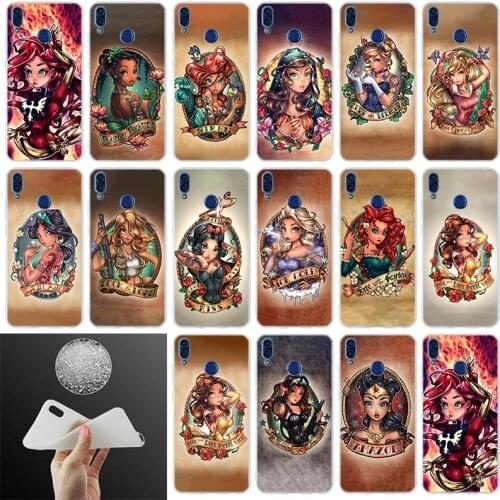 Soft Silicone Cover Phone Case Tattoos Princess For Huawei Honor 30 20 10 9 Lite 9a 8a 7a pro 8x 10i 30s