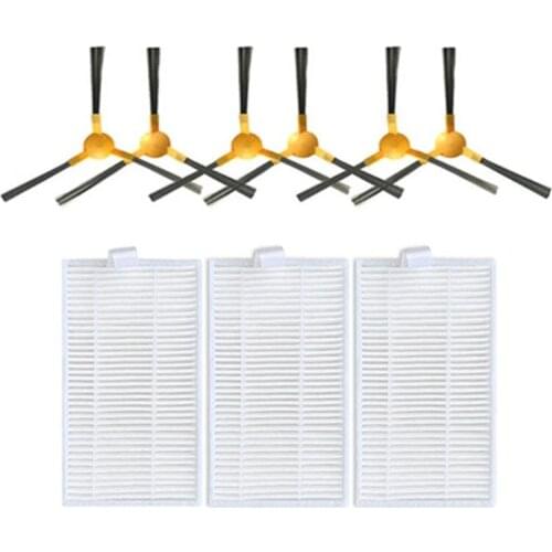 3* HEPA Filter + 6* Side Brush for Okam U100 Laser Robotic Vacuum Cleaner Parts Accessories Replacement