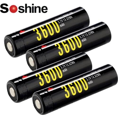 Soshine 18650 USB Rechargeable Batteries 3.7V 3600mAh Li-ion Battery