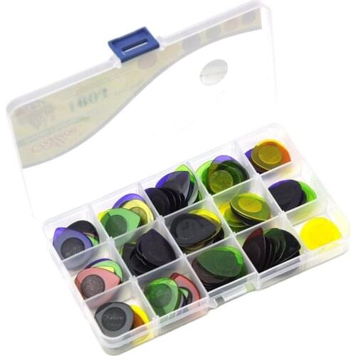 100pcs 1mm Standard Waterdrop Guitar Picks Plectrums For Electric Guitar Jazz With Box