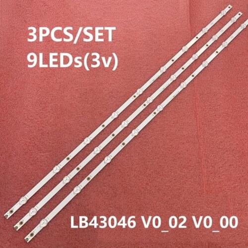 6pcs Led backlight strip 9 lamp for Philips 43'' TV LB43046 V0_02 V0_00 43PFS5803/12 43PFS5823/12 LC430DUY SH A1 TPT430H3