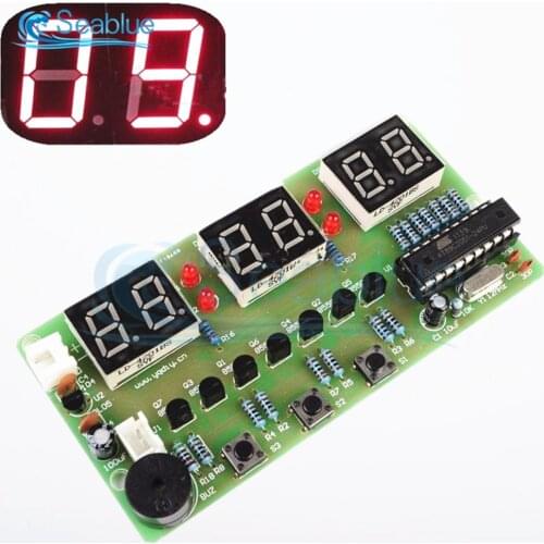 LED Digital Clock DIY Kit 6 Bits C51 AT89C2051 Chip Electronic Alarm Clock Kit FR-4 PCB with Buzzer Learing Kit for Arduino