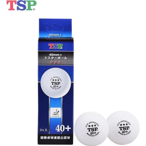 TSP 3-Star 40mm+ Poly Table Tennis Balls (Seamed) New Material Plastic Ping Pong Balls ITTF Approved