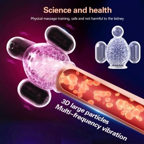 Male Glans Vibrator Penis Massager Exerciser Ejaculation Delayed Lasting Trainer Sex Toys for Men Penis Ring Adult Sex Products