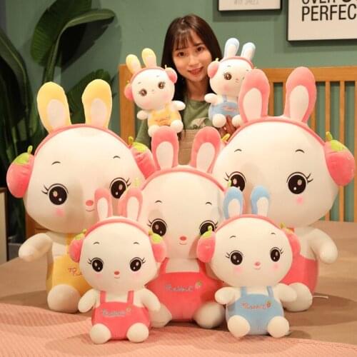 30/40cm Cartoon creative animal rabbit Wearing headphones plush stuffed toy Childrens photography props home decoration