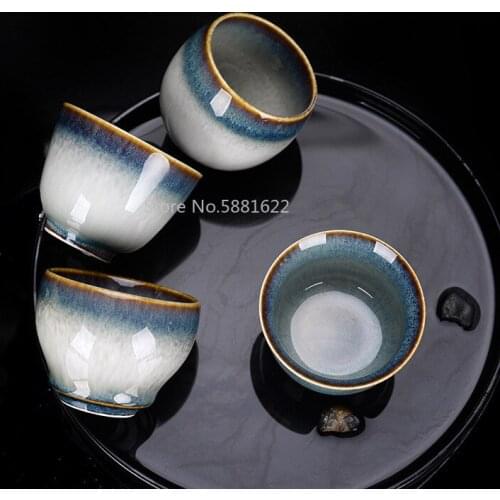 Kiln Baked Teacup Glaze Brushed Siyao Change Master Cup Teacup Tea Ceramic Kung Fu Tea Cup