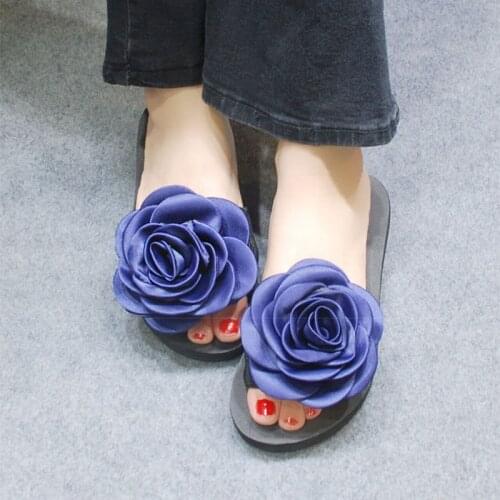 Womens Bohemian Flower Flat Slippers Summer Sandals Non-slip Beach Shoes Home Slippers Women Тапки Zapatos De Mujer TX133