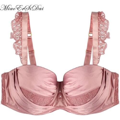 Women Lace Bra Convertible Straps Black Pink