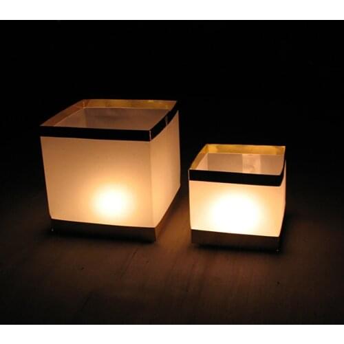 1PCS Square Water Floating Paper Lanterns Wishing Lanterns Come with Candles For Party Birthday Wedding Decoration