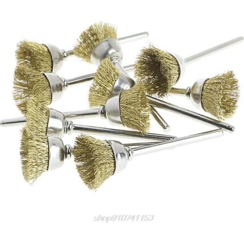 10Pcs 18mm Brass Wire Wheel Brushes For Grinder Rotary Tool Accessories Set F18 21 Dropshipping