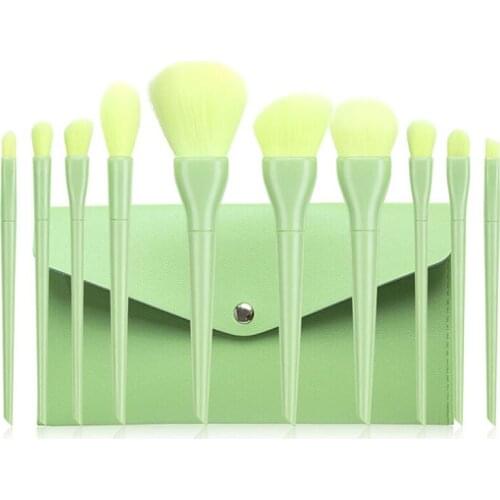 10PCS Candy Colors Makeup Brushes Set Professional Eyeshadow Eyebrow Foundation Powder Blush Blending Brushes Cosmetic Tool