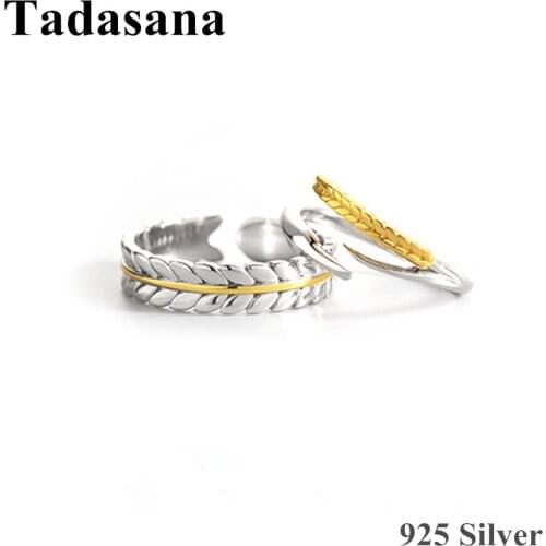 2pcs/lot Sterling Couple Open Ring for Women INS Minimalist Irregular Wheat Ears Gold Color Jewelry Lover Wedding