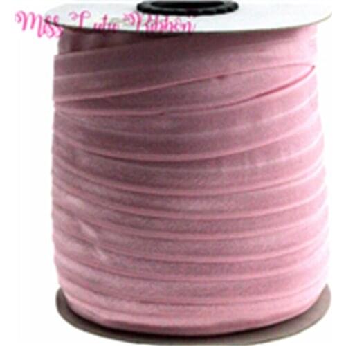 5/8"16mm solid color matt fold over elastic ribbon tulip foe hair ties headwear sewing elastic band decoration crafts 50 yards