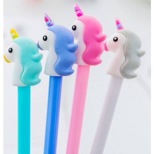 50pcs Korea Pen Stationery Unicorn Fresh and Lovely Black Creative Neutral Pen Kawaii School Supplies Stationery Wholesale Gifts