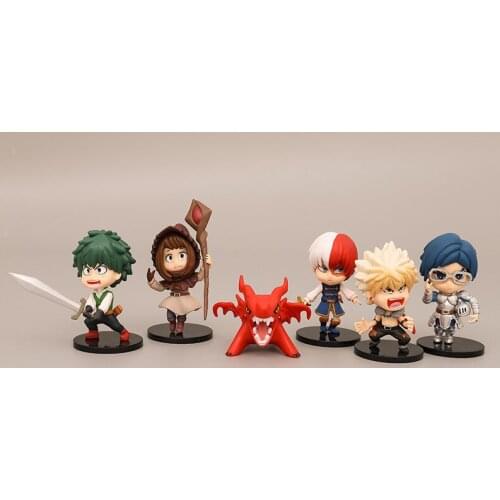 6 Pcs Set My Hero Academia Figure Age of Heroes Cute Movie Ver. PVC Action Figure Midoriya Bakugou Shoto Collect Model Gift Doll