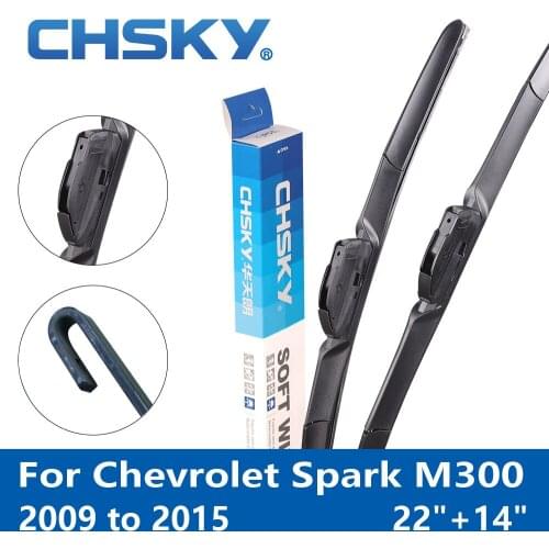 CHSKY Car Windshield Wiper Blade for Chevrolet Spark M300 2009 2010 2011 2012 2013 2014 2015 Fit Hook Arms 22"&14" Auto Wipers
