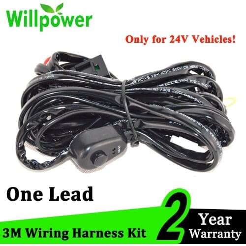 Willpower Car LED Light Bar Wire 3M DC 24V 40A Wiring Harness Relay Loom Cable Kit Fuse for Auto Driving Offroad Led Work Lamp