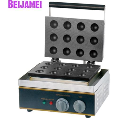 BEIJAMEI Lower Price Electric Small 12 Holes Crisp Balls Machine 110v 220v Commercial Grid Ball Shape Waffle Making Machine
