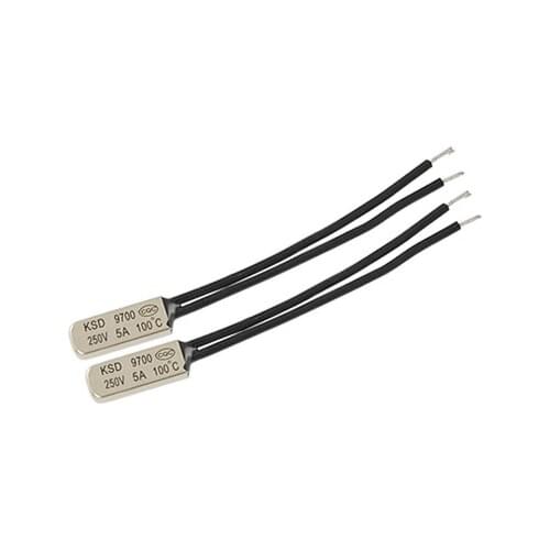 2pcs KSD9700 NC Bimetal Thermostat Temperature Switch 100 Degree Celsius 250V 5A