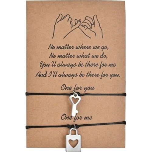 Lock Heart Charm Bracelet Bangle Adjustable Braided Rope Bracelet For Couple Women Men Lady Girls Boys Valentines Day Gift