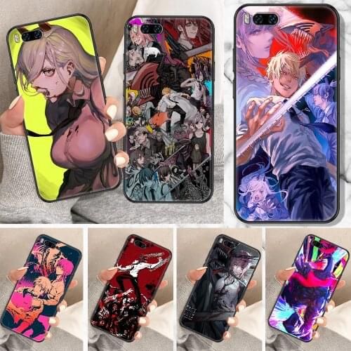 Anime Chainsaw Man Phone Case For Xiaomi Mi Note 8 9 10 11 9T 10T A3 Lite Pro Ultra black luxury waterproof painting shell