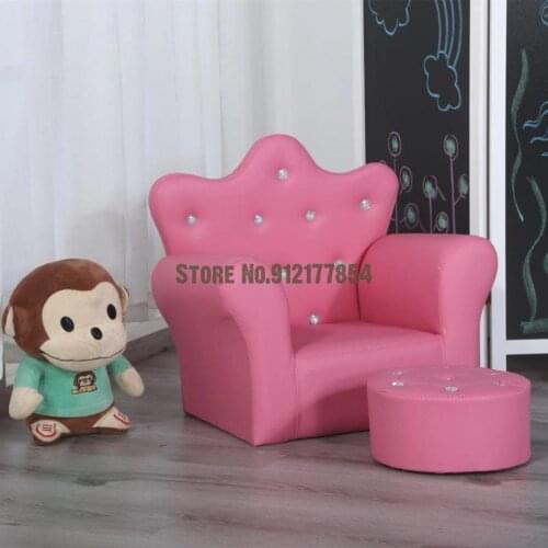 Childrens sofa small sofa cute crown baby sofa chair green belt stool mini princess baby seat