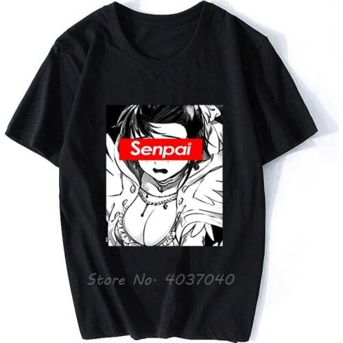 Senpai Streetwear T-Shirt Gift For Men Women Otakus - Soft Japanese Weeb Men Cotton Tshirt Hip Hop Tees Tops Streetwear