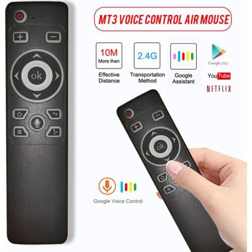 MT3 Air Mouse Voice Remote Control With 2.4G USB Receiver Gyro Sensing Wireless Smart Remote For Android TV BOX PC