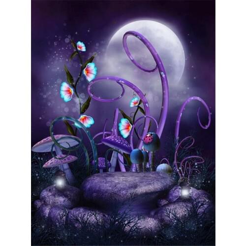 Gothic Fairy Tale Backdrop for Newborn Photography Digital Printed Photography Background Mushroom Baby Photo Studio Props 3x5