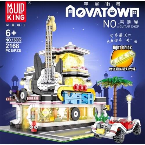 City Mini Street Ideas Architecture Building Blocks Creator Expert Technic European Guitar House 16002 Bricks Gift for Kids