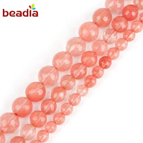 Hot Sell Dia 4/6/8/10mm Red Watermelon Banded Stripe Synthesis Beads Dyed Faceted Crystal Clear Beads For DIY Necklace Bracelet
