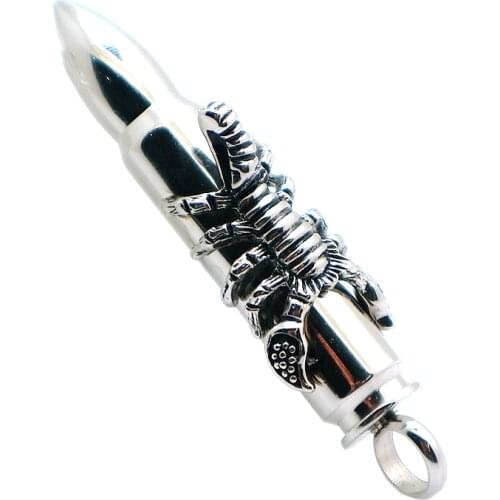 Men 316L Stainless Steel Cool Scorpion Bullet Pendant