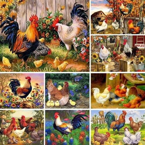 Animal Chicken DIY Cross Stitch 11CT Embroidery Kits Needlework Craft Set Printed Canvas Cotton Thread Home Decoration For Room