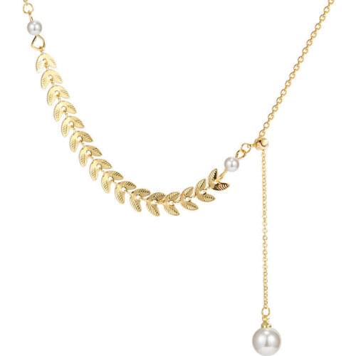 New Brand Jewellery Womens Cool Style Wheat Spike Splicing Clavicle Chain Trend Women Bridal Wedding Necklaces for Women