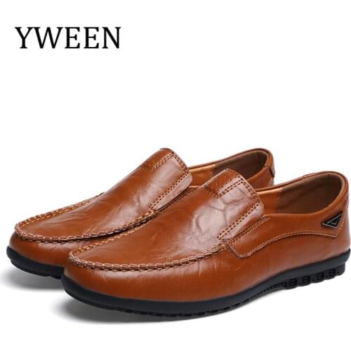 YWEEN New Men Loafers Spring Mens Casual Driving Shoes Split Leather Men Shoes Luxury Flats Shoes size Drop Shipping