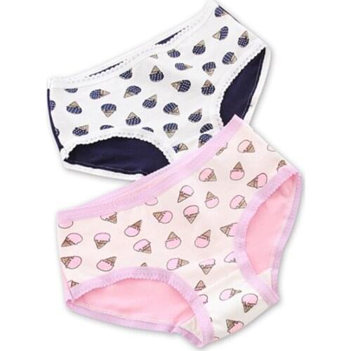 New Arrived 4Pcs/Lot Girl Panties Underwear Lace Briefs Cotton Lingerie Soft Comfortable Bowknot Cartoon Panty Wholesale L231-4