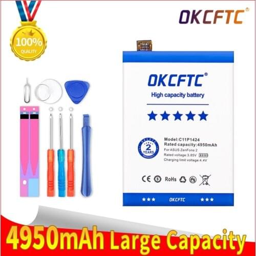 Original Battery C11P1424 For Asus Zenfone 2 Battery Zenfone2 ZE551ML ZE550ML 5.5inch Z00AD Z00ADB Z00A Z008D 4950mAh