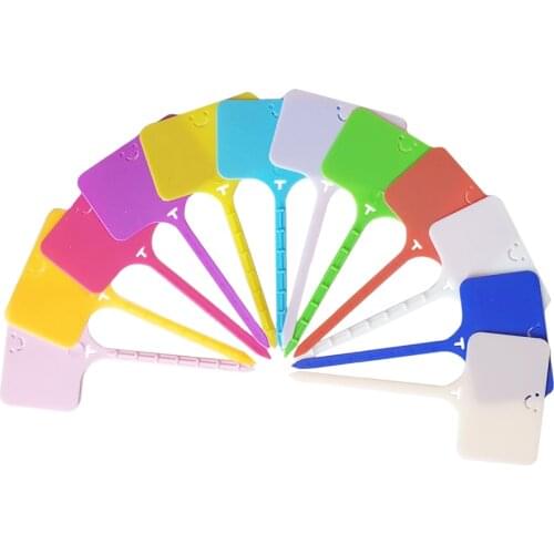 55Pcs Plastic T Shape Plants Tag Garden Smile Face Waterproof Tag Nursery Markers Flower Pots Seedling Labels Tray Mark Tools