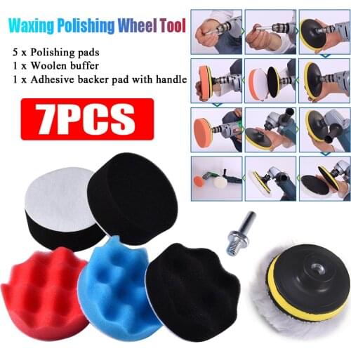 Polishing Buffing Pad Kit For Auto Car Polishing Wheel Kit Buffer With Drill Adapter Car Removes Scratches Waxing Buffing Pad