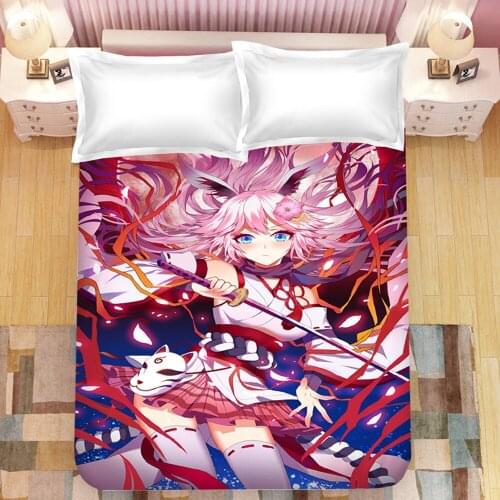 Yae Sakura Anime 3D Printed Bed Sheet Coverlet Children Room Bed Sheet Bed Linen (NO Duvet Cover Pillowcase) 06
