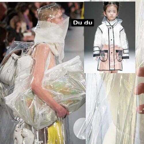 50*137cm Transparent TPU Garment accessories perspective Waterproof Raincoat cloth Clothing pocket Fabric DIY