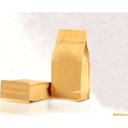 12*22+6 10pcs stand up brown Ziplock kraft paper bags boxes recyclable for wedding/Gift/Jewelry/Food/Candy Package Paper Box