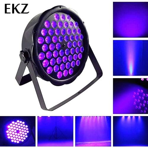 LED Flat Par 54x3W RGB Color Light Strobe DMX Controller For Disco DJ lig Music Party Club Dance Floor Bar Darkening Stage Light