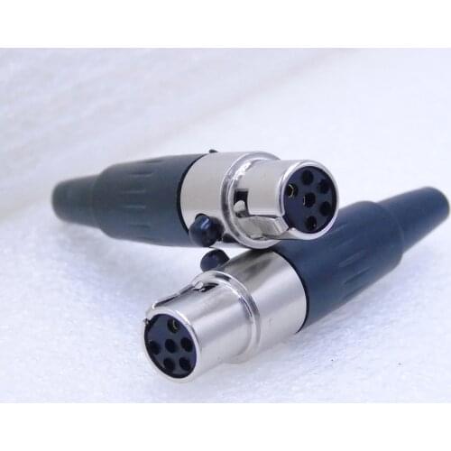 High quality 10pcs/lot mini xlr 6 pin female Audio Mic connector TA6F Mini XLR Connector with Steel Shell